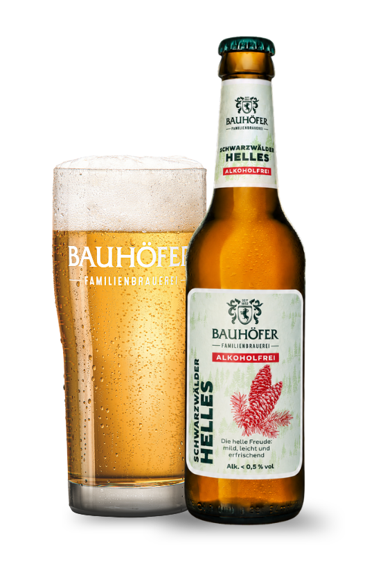 Alkolfreies Helles mit Glas